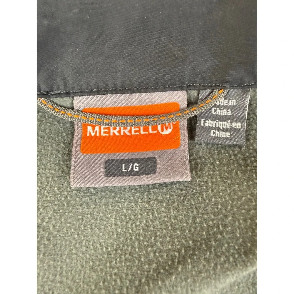 Merrell Fleece Lined Windbreaker Jacket Men's Large Black Full Zip - Picture 6 of 8